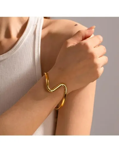 Geometric Stainless Steel Curly Bracelet #802452 $17.35 USD, Wholesale Fashion 