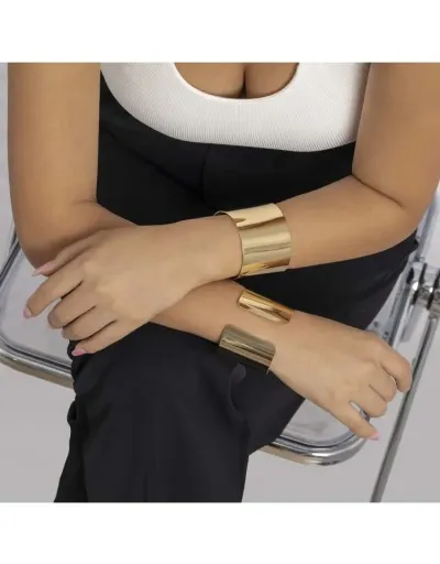 Replica Geometric Stainless Steel Annular Bracelet #802455 $7.88 USD for Wholesale