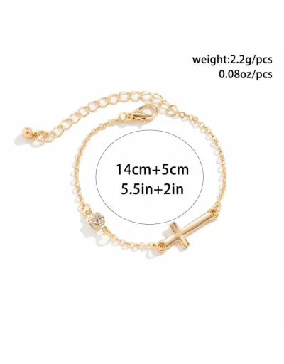 Replica Cross Faux Pearl Metal Annular Bracelet #802457 $6.06 USD for Wholesale