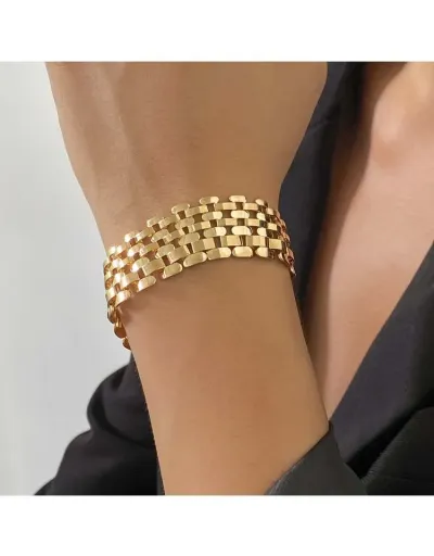 Replica Geometric Stainless Steel Annular Bracelet #802458 $7.23 USD for Wholesale