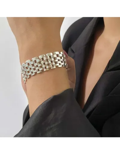 Replica Geometric Stainless Steel Annular Bracelet #802458 $7.23 USD for Wholesale