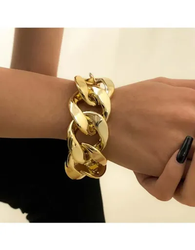 Replica Chain Geometric Punk Plastic Bracelet #802460 $6.79 USD for Wholesale