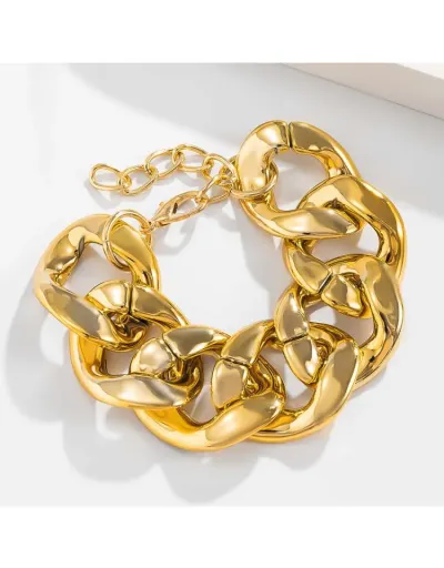 Replica Chain Geometric Punk Plastic Bracelet #802460 $6.79 USD for Wholesale