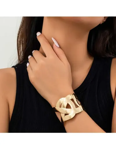 Geometric Hollow-out Metal Annular Bracelet #802467 $6.52 USD, Wholesale Fashion 