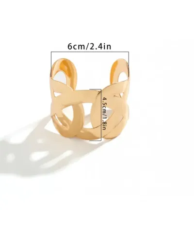 Replica Geometric Hollow-out Metal Annular Bracelet #802467 $6.52 USD for Wholesale