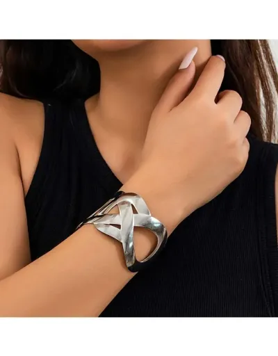 Replica Geometric Hollow-out Metal Annular Bracelet #802467 $6.52 USD for Wholesale