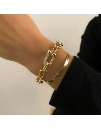 Chain Geometric Alloy Annular Bracelet  Set #802471 $8.01 USD, Wholesale Fashion 