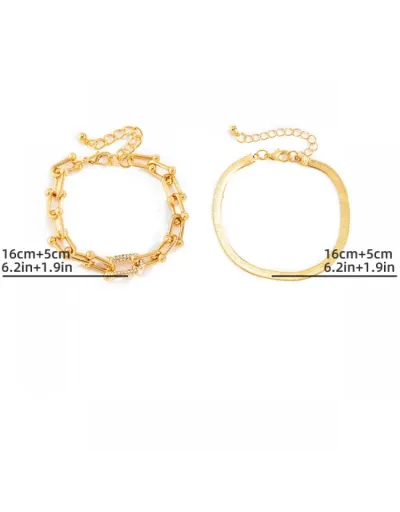 Replica Chain Geometric Alloy Annular Bracelet  Set #802471 $8.01 USD for Wholesale