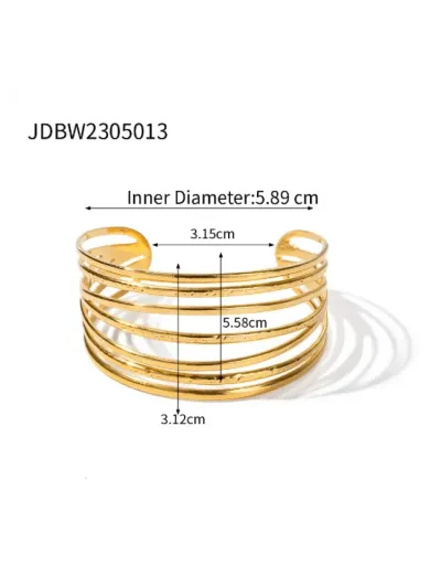 Replica Irregular Geometric Stainless Steel Circular Bracelet #802473 $20.63 USD for Wholesale