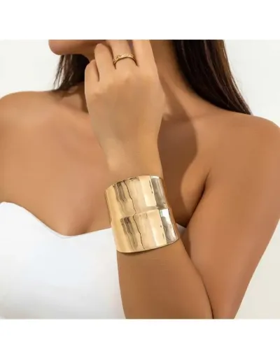 Replica Irregular Geometric Metal Annular Bracelet #802479 $6.45 USD for Wholesale