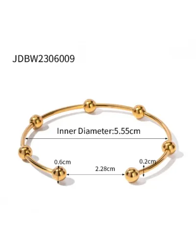 Replica Irregular Plain Color Stainless Steel Circular Bracelet #802484 $11.58 USD for Wholesale