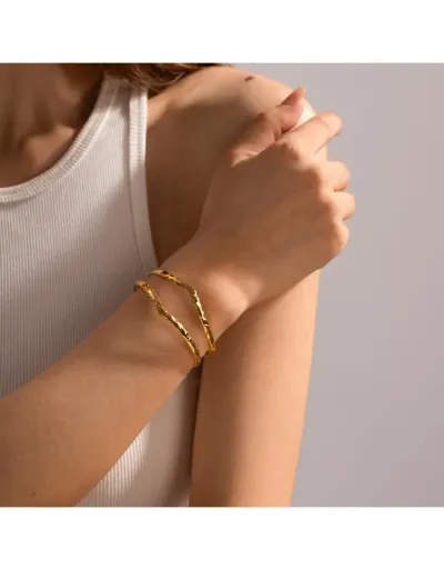 Irregular Alloy Circular Bracelet #802491 $18.68 USD, Wholesale Fashion 