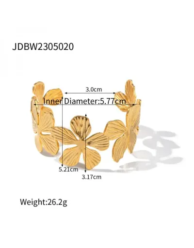 Replica Flower Butterfly Pattern Alloy Annular Bracelet #802493 $20.25 USD for Wholesale