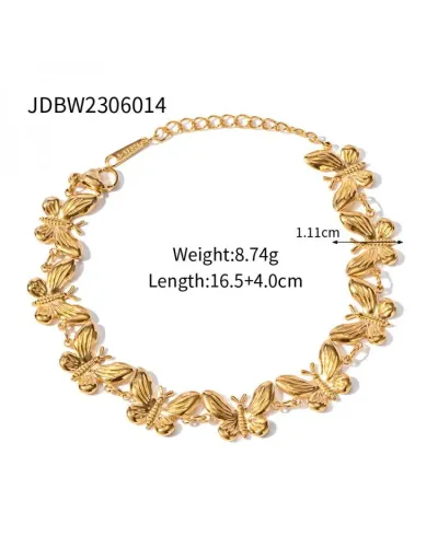 Replica Butterfly Pattern Stainless Steel Circular Bracelet #802496 $20.13 USD for Wholesale