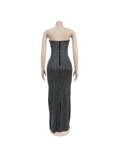 Replica Square Embellished Strapless Maxi Dress #802545 $64.63 USD for Wholesale