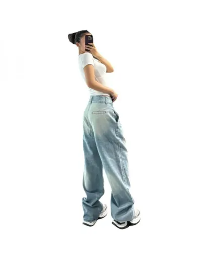 Replica Gradient Denim Cargo Wide Leg Jeans #802598 $73.36 USD for Wholesale