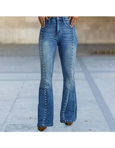 Rivet High Rise Flare Leg Jeans #802600 $49.24 USD, Wholesale Fashion Jeans