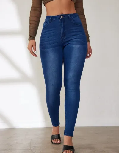 Replica Colorblock Denim Bodycon Jeans #802603 $44.04 USD for Wholesale