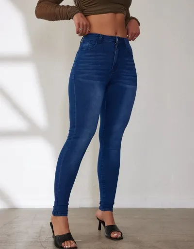 Replica Colorblock Denim Bodycon Jeans #802603 $44.04 USD for Wholesale