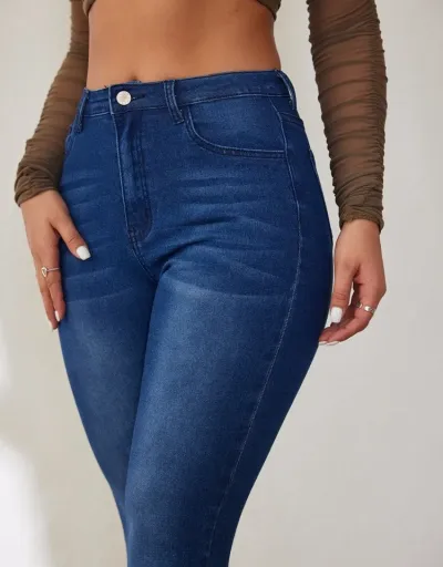 Replica Colorblock Denim Bodycon Jeans #802603 $44.04 USD for Wholesale