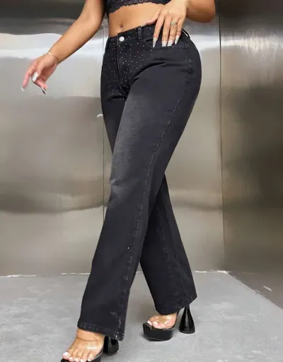 Replica Pure Color Cotton Mid-rise Jeans #802620 $42.13 USD for Wholesale