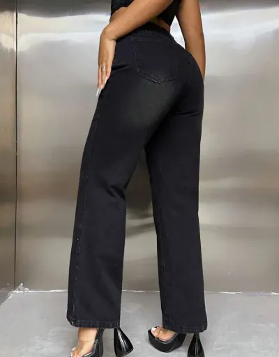 Replica Pure Color Cotton Mid-rise Jeans #802620 $42.13 USD for Wholesale