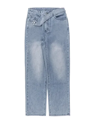 Replica Denim Patchwork Wide Leg Jeans #802627 $85.93 USD for Wholesale