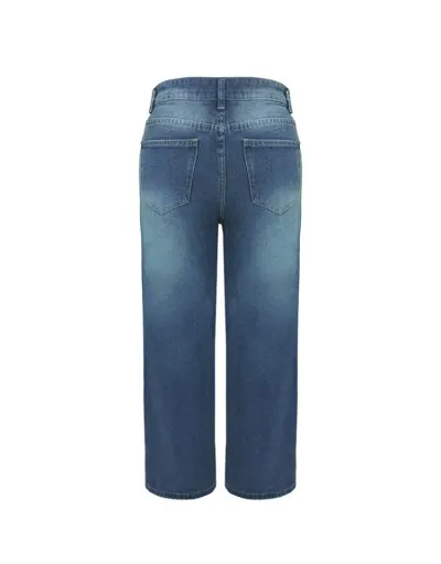 Replica Washed Single Breasted Loose Jeans #802632 $48.52 USD for Wholesale