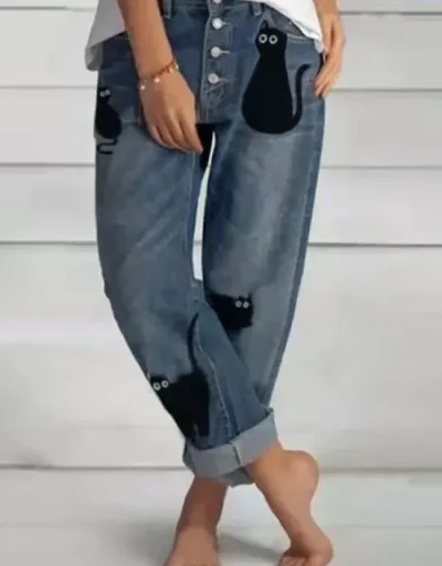 Replica Washed Single Breasted Loose Jeans #802632 $48.52 USD for Wholesale