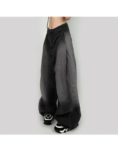 Replica Washed Mid-rise Wide Leg Jeans #802656 $43.45 USD for Wholesale