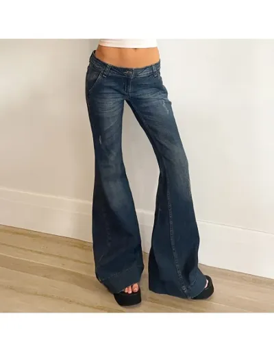 Replica Wear Out Denim Flare Leg Jeans #802669 $39.21 USD for Wholesale