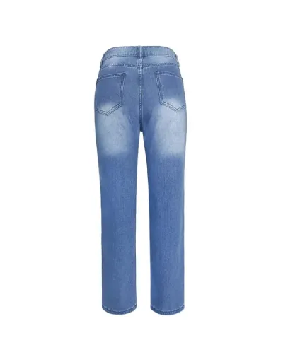 Replica Floral Washed Mid-rise Jeans #802670 $44.23 USD for Wholesale