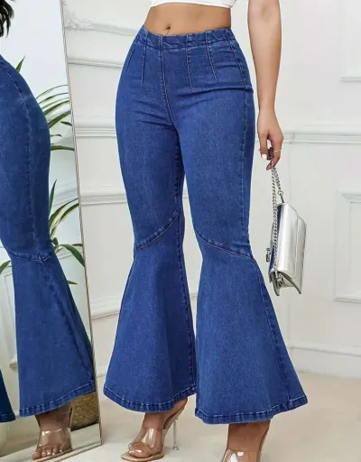 Patchwork Denim Wide Leg Jeans #802672 $66.46 USD, Wholesale Fashion Jeans