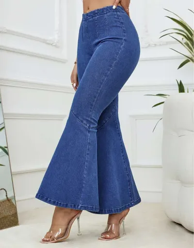 Replica Patchwork Denim Wide Leg Jeans #802672 $66.46 USD for Wholesale