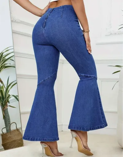 Replica Patchwork Denim Wide Leg Jeans #802672 $66.46 USD for Wholesale