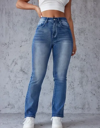 Replica Colorblock Denim High Rise Jeans #802677 $54.26 USD for Wholesale