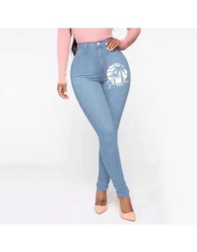 Replica Print Washed High Rise Jeans #802691 $40.52 USD for Wholesale