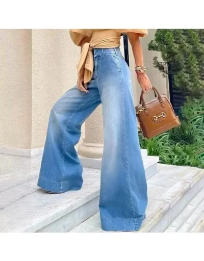 Solid Color Cotton Loose Jeans #802697 $53.07 USD, Wholesale Fashion Jeans