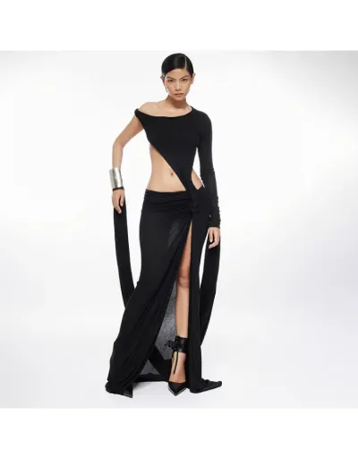 Asymmetrical Hollow-out One-shoulder Maxi Dress #802783 $44.71 USD, Wholesale Fashion 