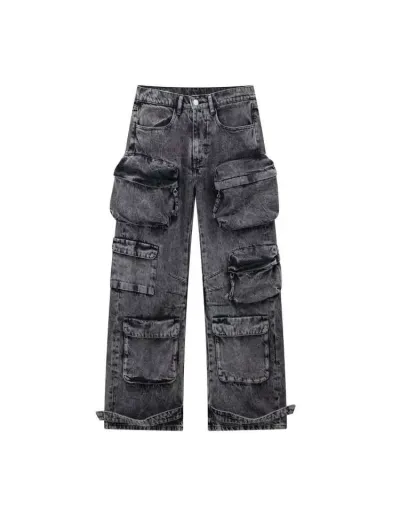 Replica Washed Denim Baggy Vintage Jeans #802860 $87.25 USD for Wholesale