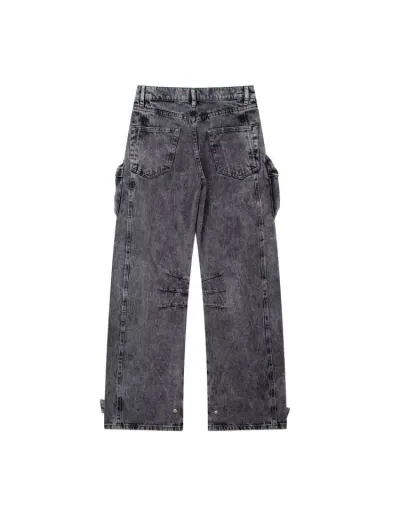 Replica Washed Denim Baggy Vintage Jeans #802860 $87.25 USD for Wholesale