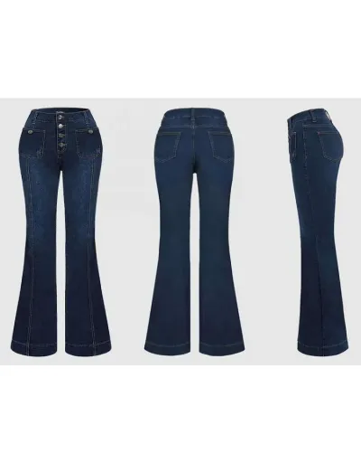 Replica Modernist Solid Color High Rise Jeans #802862 $51.41 USD for Wholesale