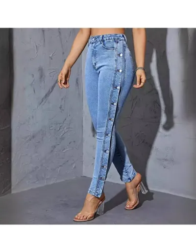 Replica Bodycon Breasted Jeans #802870 $37.94 USD for Wholesale