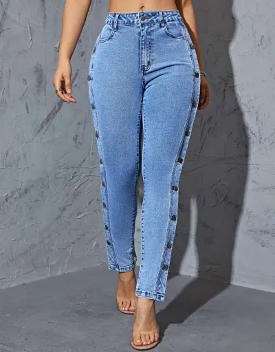 Replica Bodycon Breasted Jeans #802870 $37.94 USD for Wholesale