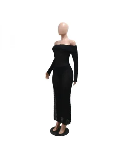 Replica Perspective Off Shoulder Split Hem Maxi Dress #802898 $39.42 USD for Wholesale