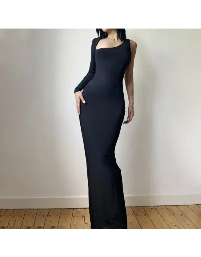 Replica Pure One Shoulder Bodycon Maxi Dress #802938 $24.21 USD for Wholesale