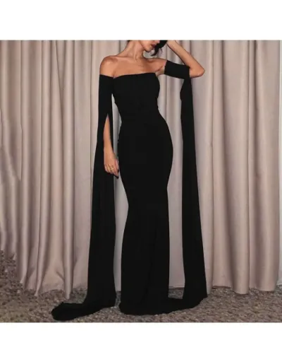 Flowy Over Sleeve Strapless Maxi Dress #802939 $41.77 USD, Wholesale Fashion 