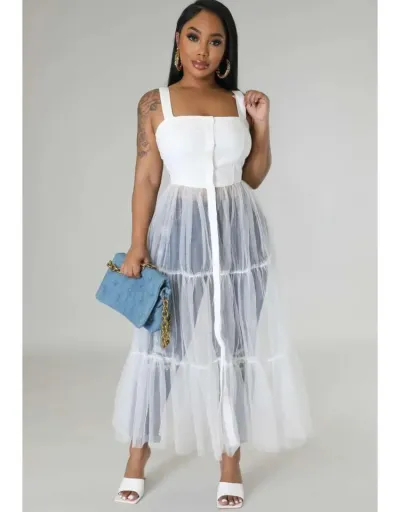 Gauze Patchwork Swing Sleeveless Dress #802975 $31.04 USD, Wholesale Fashion 