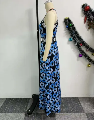 Replica Colorblock Split Hem Sleeveless Maxi Dress #802998 $46.64 USD for Wholesale