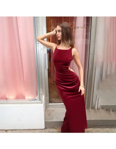 Replica Sexy Backless Tie-wrap Sleeveless Maxi Dress #803022 $40.87 USD for Wholesale